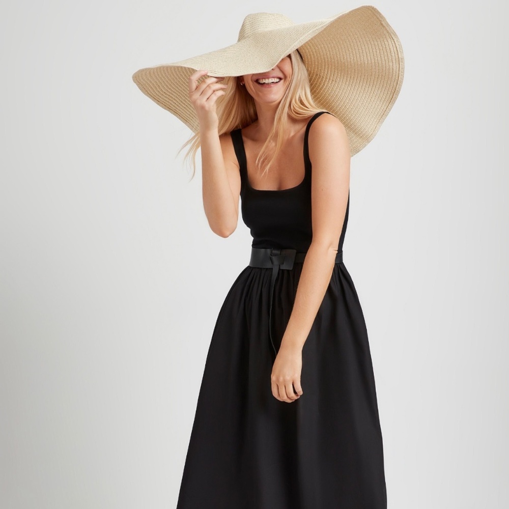 Black Full Skirt Tank Dress, Clara Dress, Marcella - MD1841